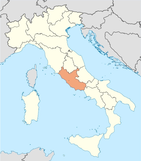 map showing Lazio (Latium)