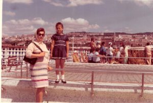 Mom and I onboard the Cristoforo Colombo oceanliner