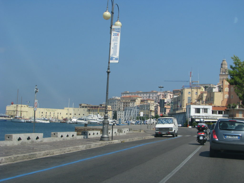 Nato naval base, Gaeta, on the left
