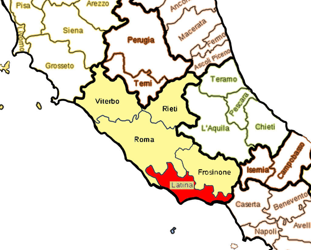 Map of province of Latina