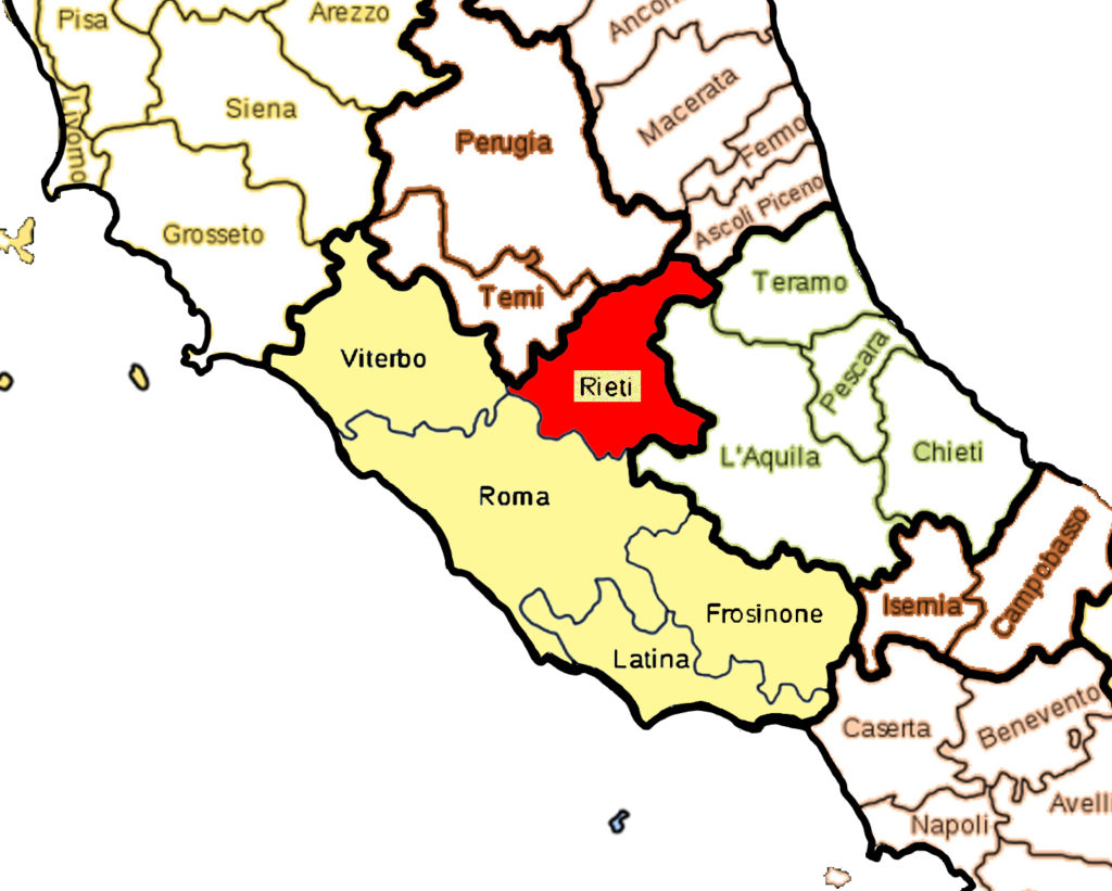 Map of province of Rieti