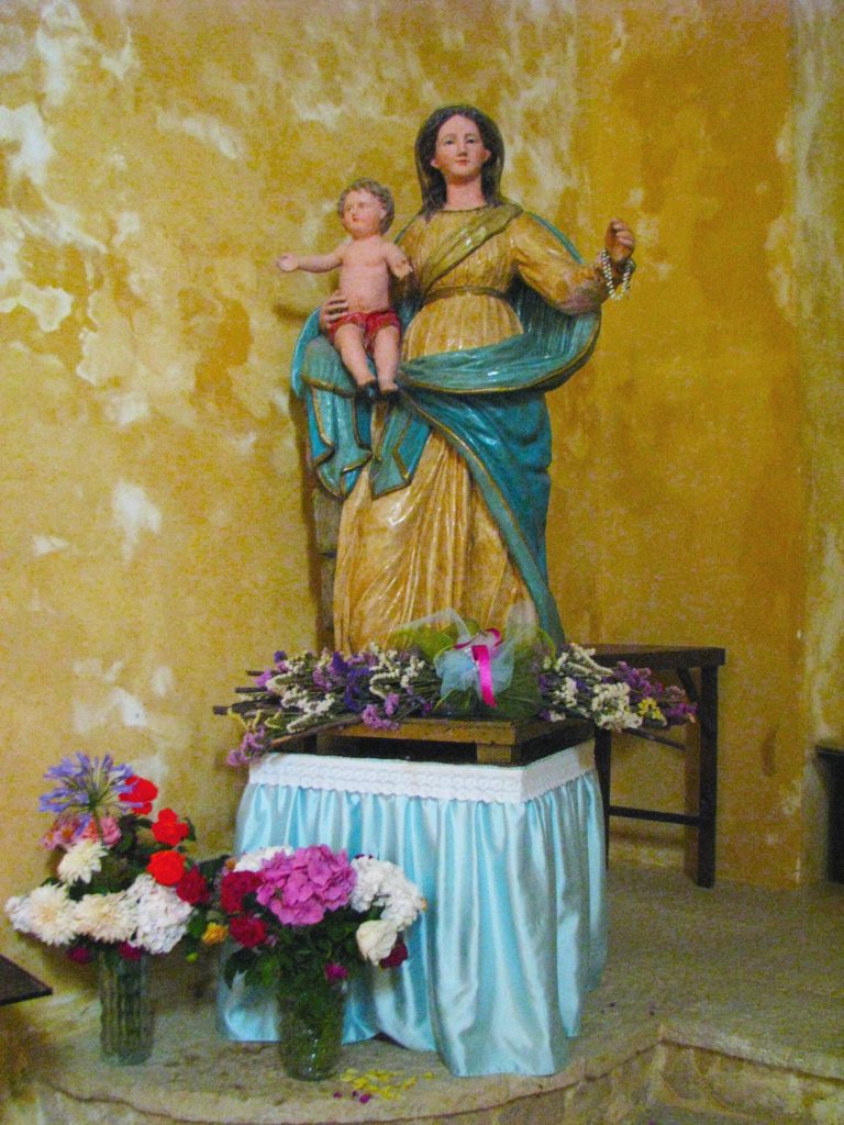 Wooden statue of the Madonna and Child in the Church of Santa Maria di Correano